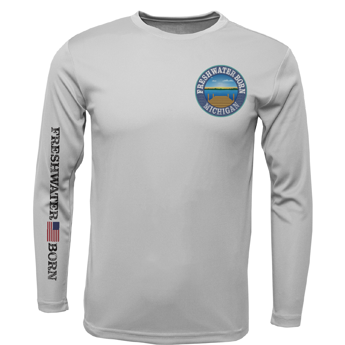 Michigan Freshwater Born "Surrender The Booty" Boy's Long Sleeve UPF 50+ Dry-Fit Shirt