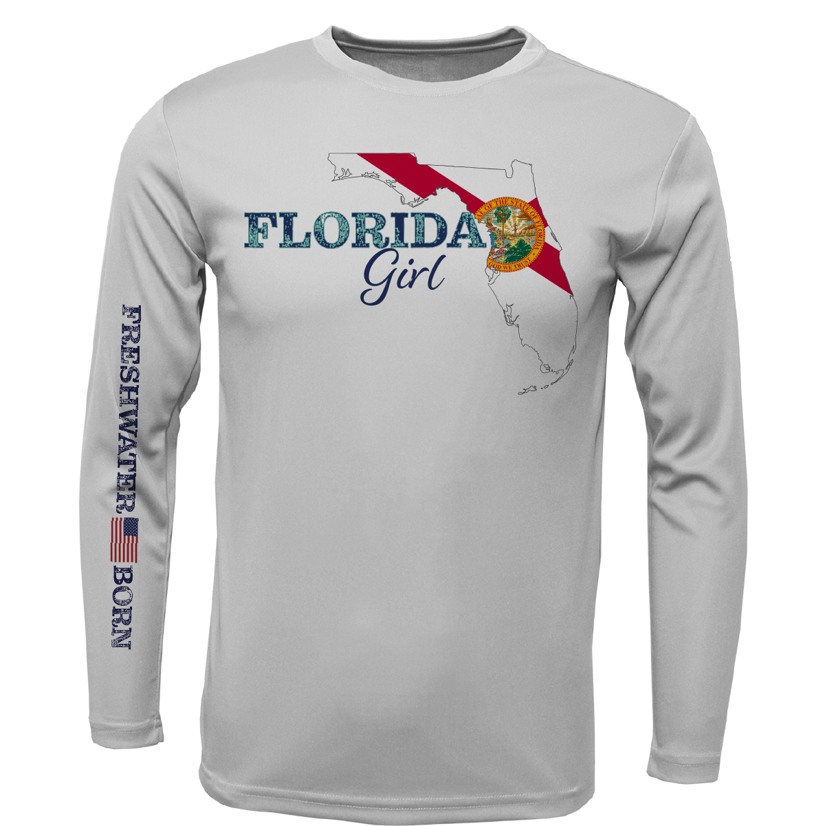 Florida Girl Freshwater Born Girl's Long Sleeve UPF 50+ Dry-Fit Shirt