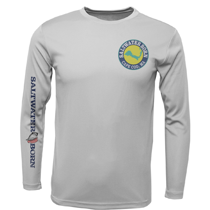 Cape Cod, MA Jaws Men's Long Sleeve UPF 50+ Dry-Fit Shirt