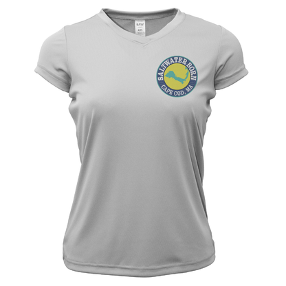 Cape Cod, MA Jaws Women's Short Sleeve UPF 50+ Dry-Fit Shirt