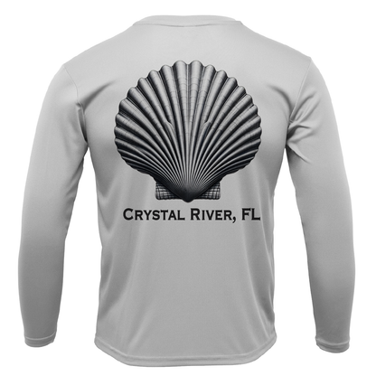 Crystal River, FL Scallop Men's Long Sleeve UPF 50+ Dry-Fit Shirt