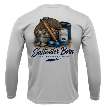 Beers, Clams, and Shades Long Island, NY Men's Long Sleeve UPF 50+ Dry-Fit Shirt