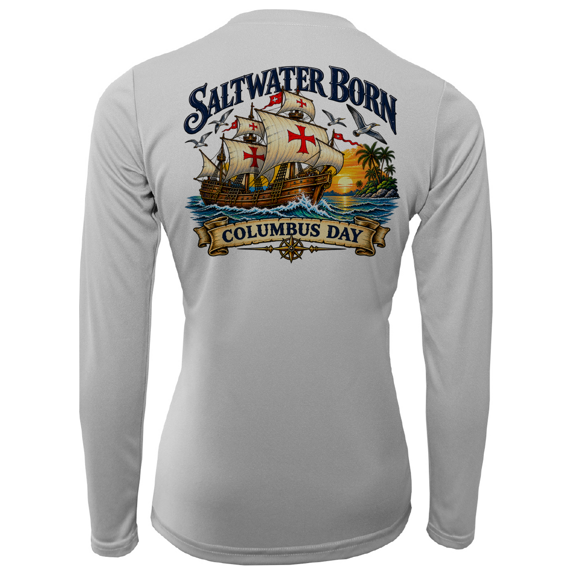 Columbus Day Ship Women's Long Sleeve UPF 50+ Dry-Fit Shirt