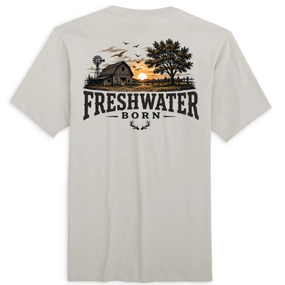 Freshwater Born- Heartland Heritage Men's Cotton Tee