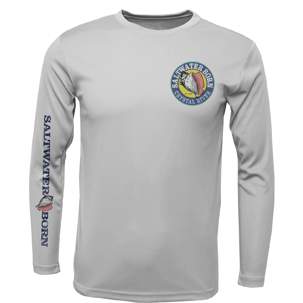 Crystal River, FL Scallop Men's Long Sleeve UPF 50+ Dry-Fit Shirt