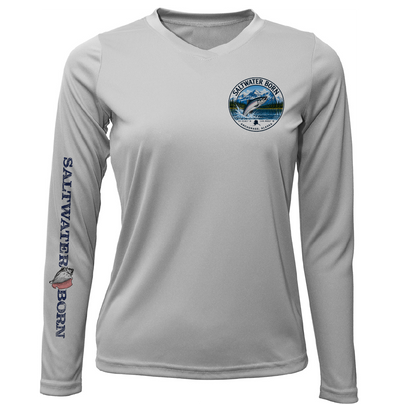 Anchorage, AK Salmon Women's Long Sleeve UPF 50+ Dry-Fit Shirt