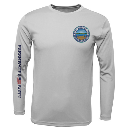 Bear Lake, MN Freshwater Born State Flag Men's Long Sleeve UPF 50+ Dry-Fit Shirt