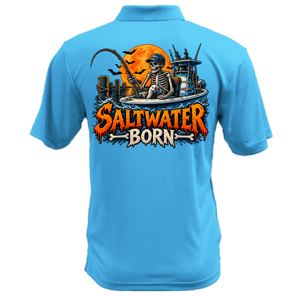 Dead Men Fish Still Men's Short Sleeve UPF 50+ Dry-Fit Polo