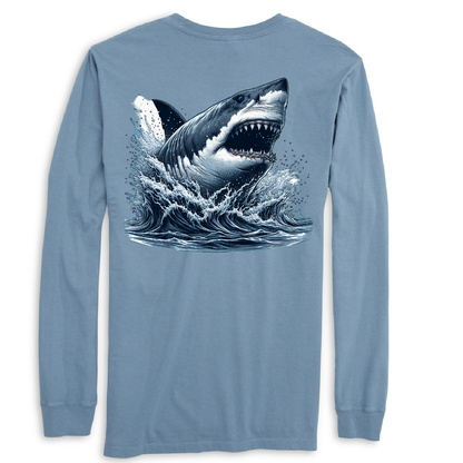 Cape Cod, MA Jaws Women's Cotton Long Sleeve Shirt