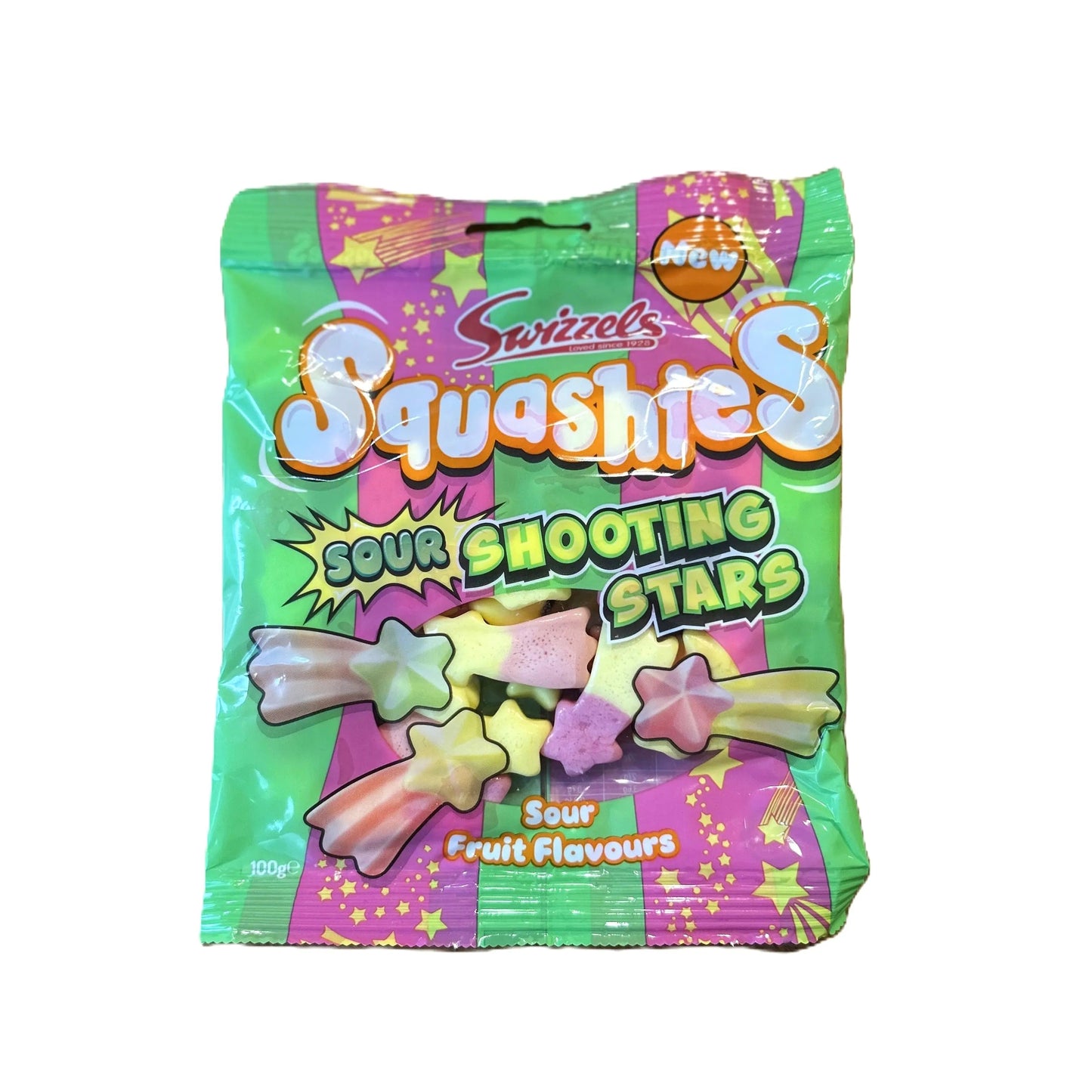 Squashies Sour Shooting Stars – Tangy Star-Shaped Gummies 100g Bag (UK)