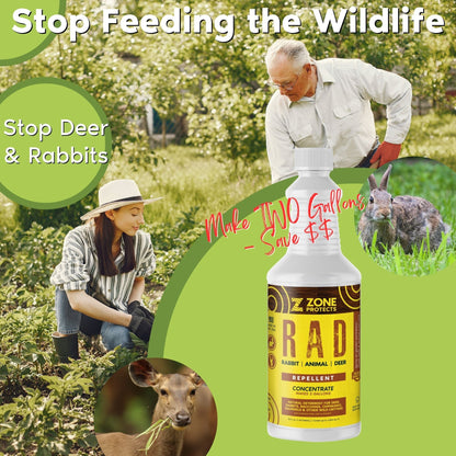 R.A.D.; Rabbit, Animal, Deer Repellent 32oz Concentrate