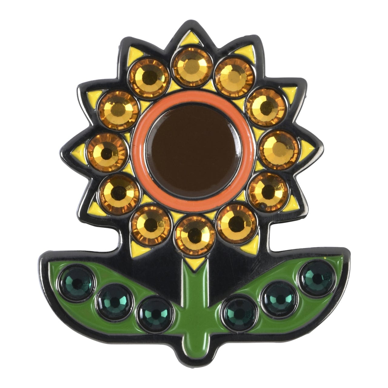 Sunflower Ball Marker & Hat Clip with Crystals by ReadyGOLF