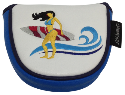 Surfer Girl Embroidered Mallet Putter Cover by ReadyGOLF
