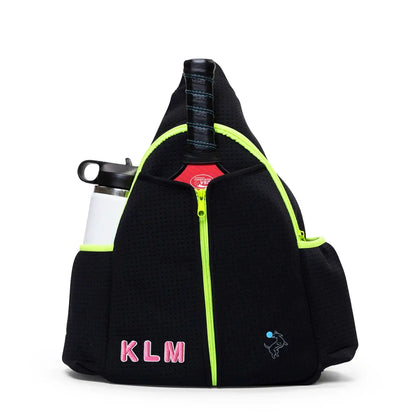 Pickleball Sling Bag - Black (Personalization Available)