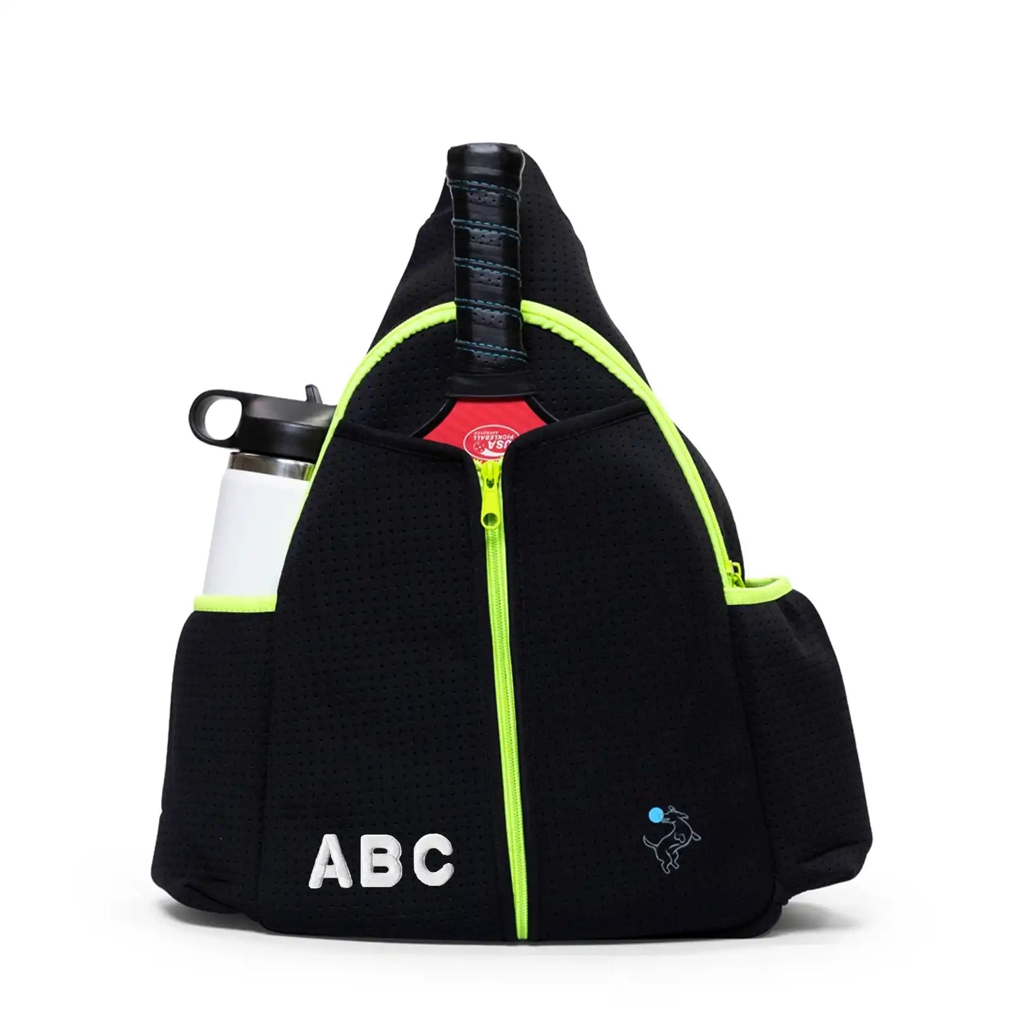 Pickleball Sling Bag - Black (Personalization Available)