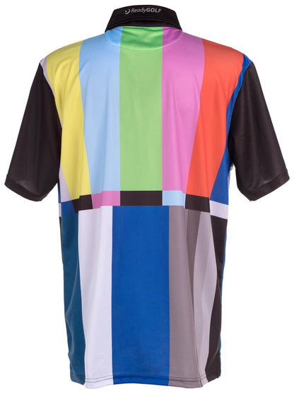 Test Pattern Mens Golf Polo Shirt by ReadyGOLF