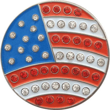 USA Flag Crystal Ball Marker & Hat Clip by ReadyGOLF