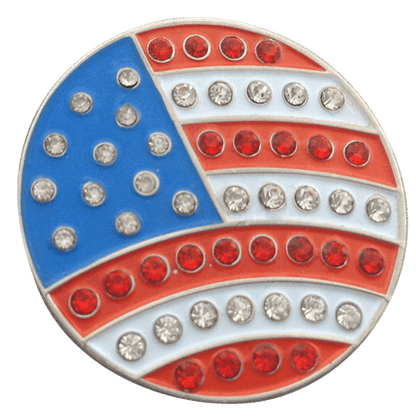 USA Flag Crystal Ball Marker & Hat Clip by ReadyGOLF