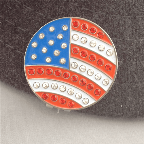 USA Flag Crystal Ball Marker & Hat Clip by ReadyGOLF