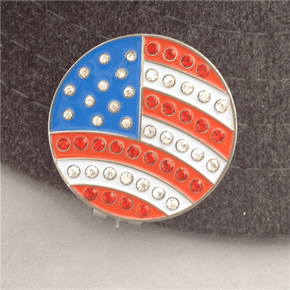 USA Flag Crystal Ball Marker & Hat Clip by ReadyGOLF