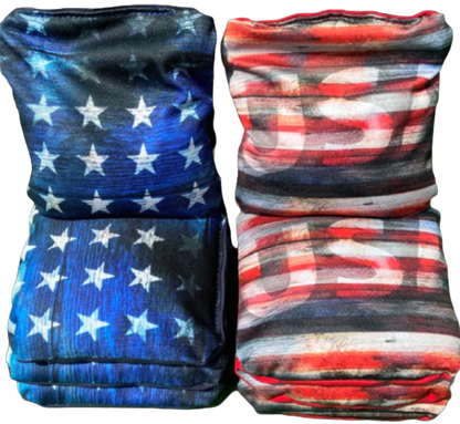 We The People Black/White Eagle Flag Cornhole Set