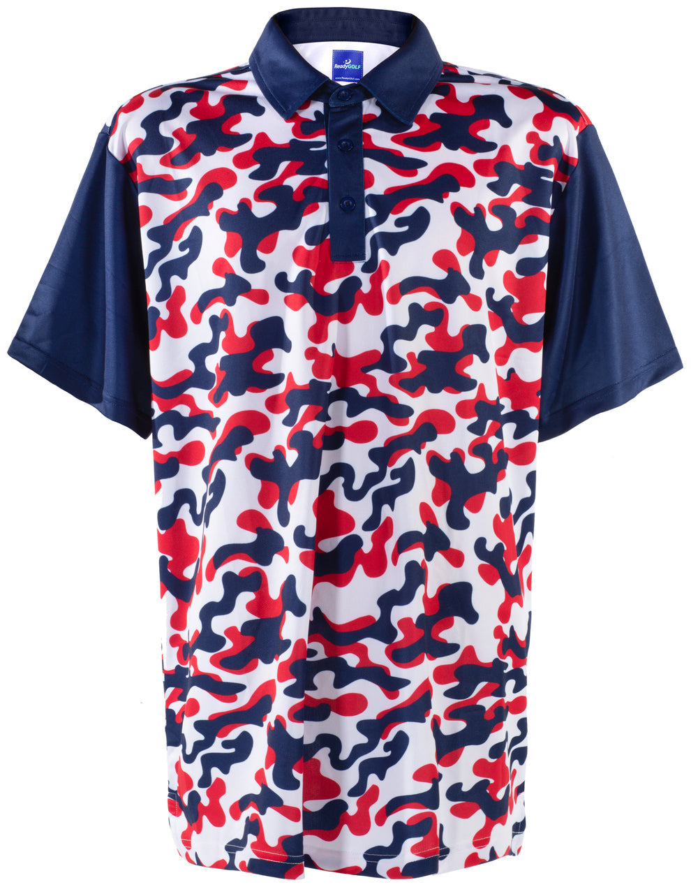 USA Red, White & Blue Camo Mens Golf Polo Shirt by ReadyGOLF