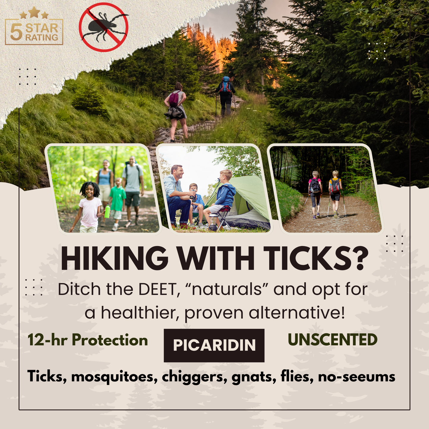 Insect Repellent, Picaridin Unscented Bundle 2 Pack of 4oz + Refill