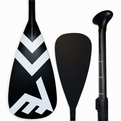 Carbon-Fiberglass Adjustable Paddle with ABS Edge  - Black