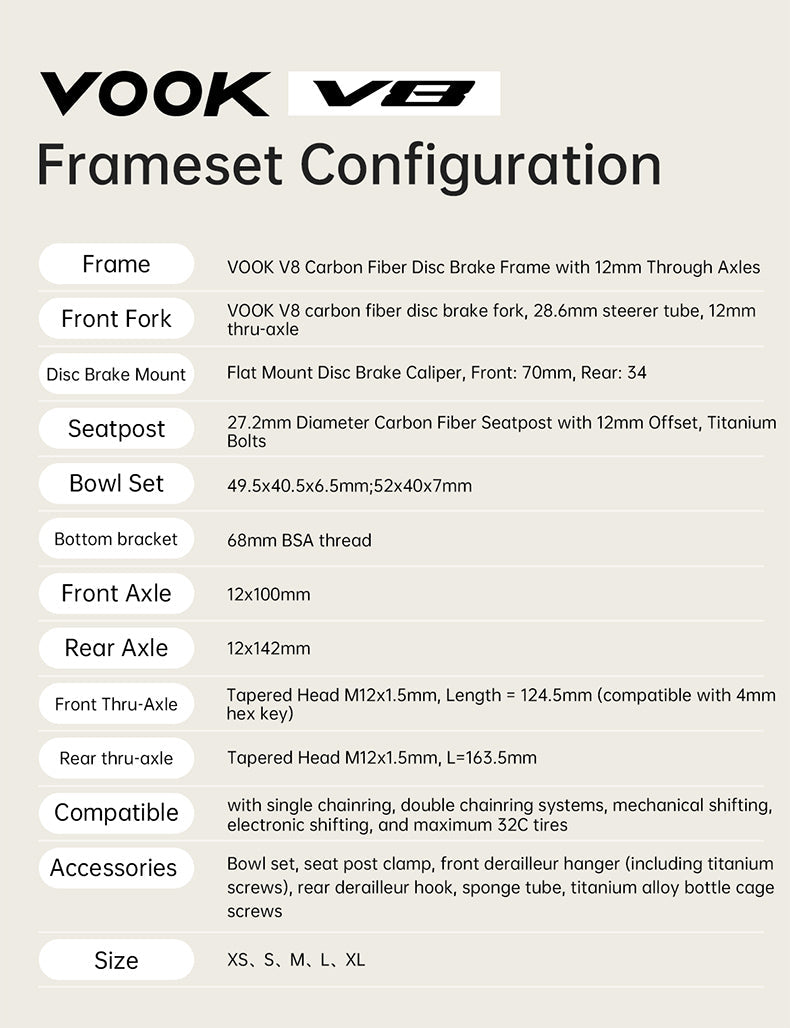 VOOK V8 Carbon Fiber Frame