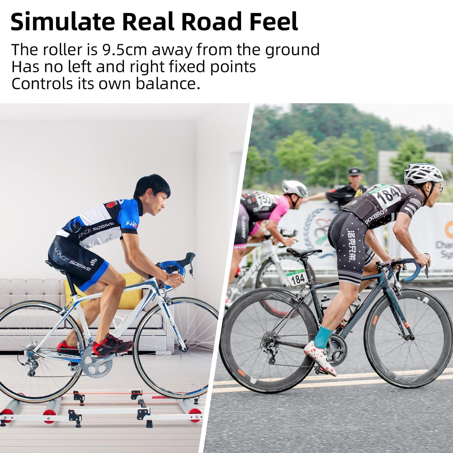 ROCKBROS Bike Rollers Adjustable Bike Trainer  Stand Foldable