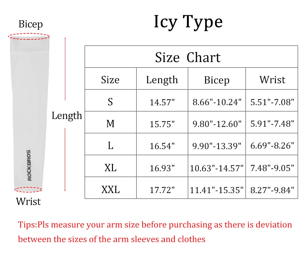 ROCKBROS Sun Protection Arm Sleeves Cooling for Running Golf Fishing Cycling