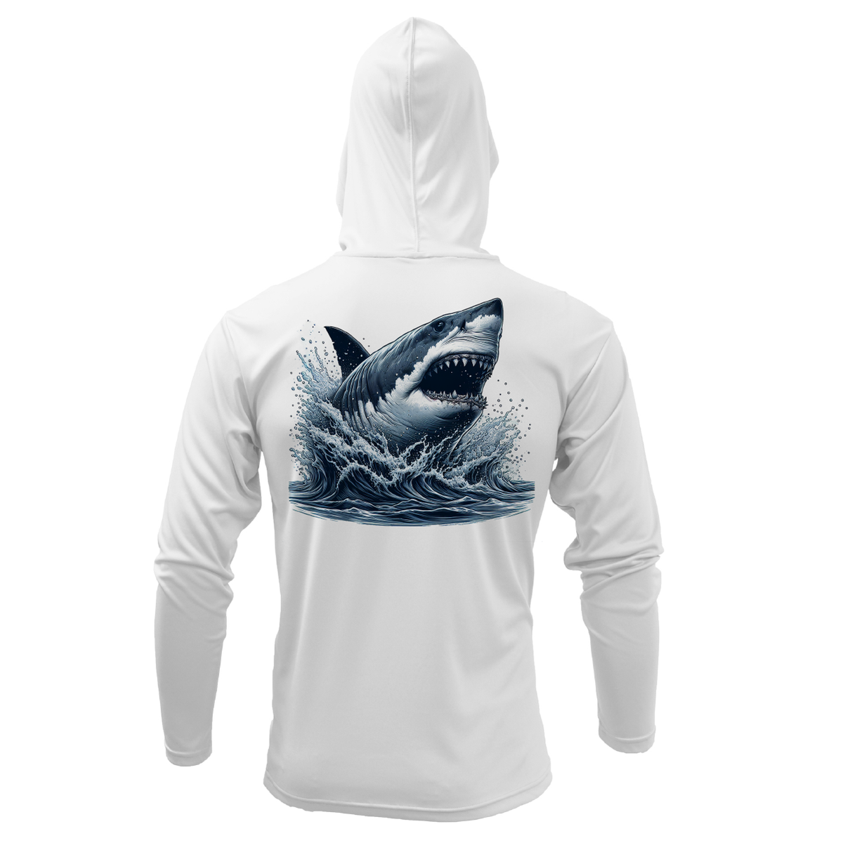 Cape Cod, MA Jaws Women's Long Sleeve UPF 50+ Dry-Fit Hoodie