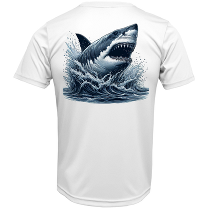 Cape Cod, MA Jaws Men's Short Sleeve UPF 50+ Dry-Fit Shirt
