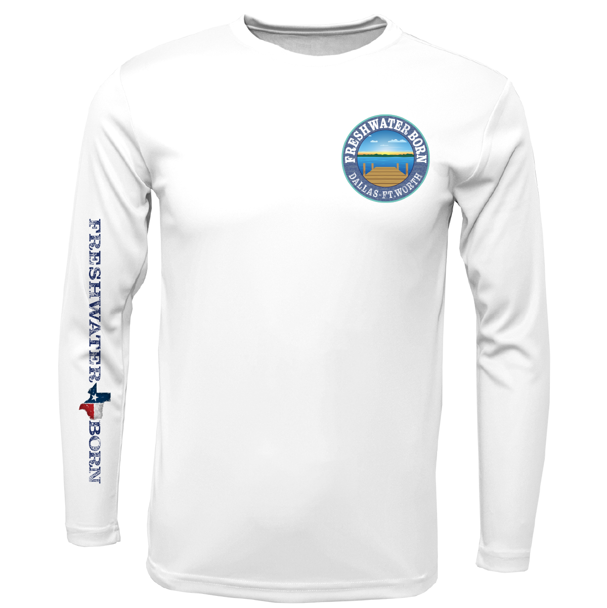 DFW, TX Freshwater Born Kraken Men's Long Sleeve UPF 50+ Dry-Fit Shirt