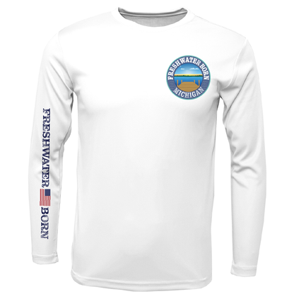 Michigan Freshwater Born Largemouth Bass Men's Long Sleeve UPF 50+ Dry-Fit Shirt