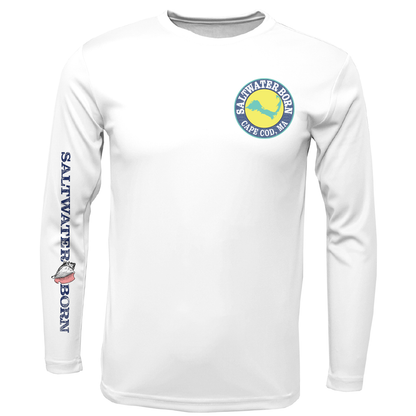 Cape Cod, MA Jaws Girl's Long Sleeve UPF 50+ Dry-Fit Shirt