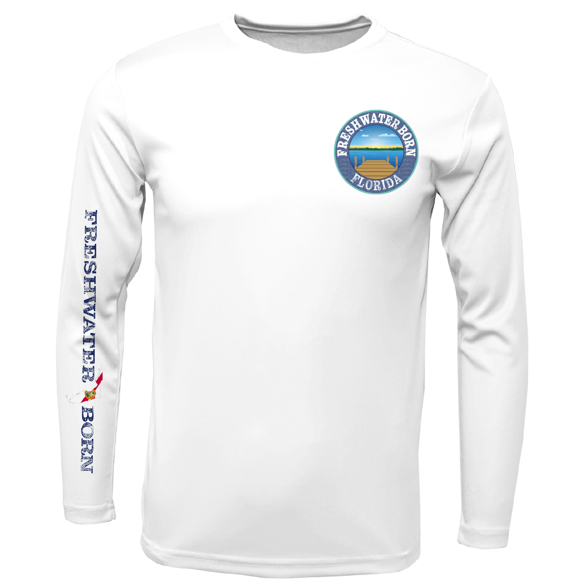 Florida Freshwater Born Largemouth Bass Boy's Long Sleeve UPF 50+ Dry-Fit Shirt