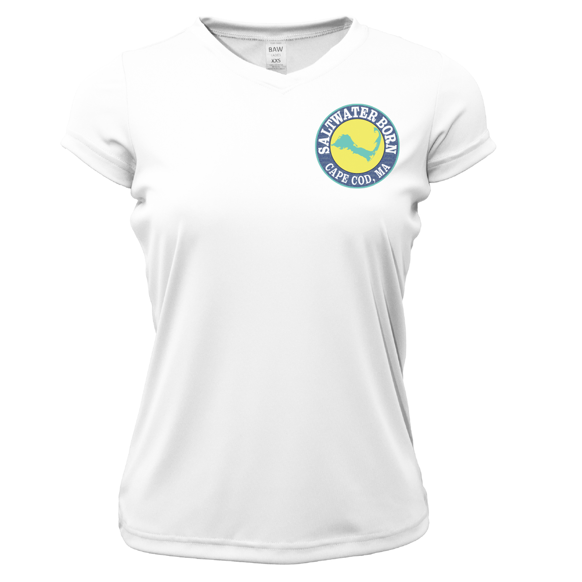 Cape Cod, MA Jaws Women's Short Sleeve UPF 50+ Dry-Fit Shirt