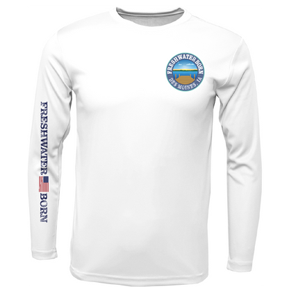 Des Moines, IA Freshwater Born State Flag Men's Long Sleeve UPF 50+ Dry-Fit Shirt