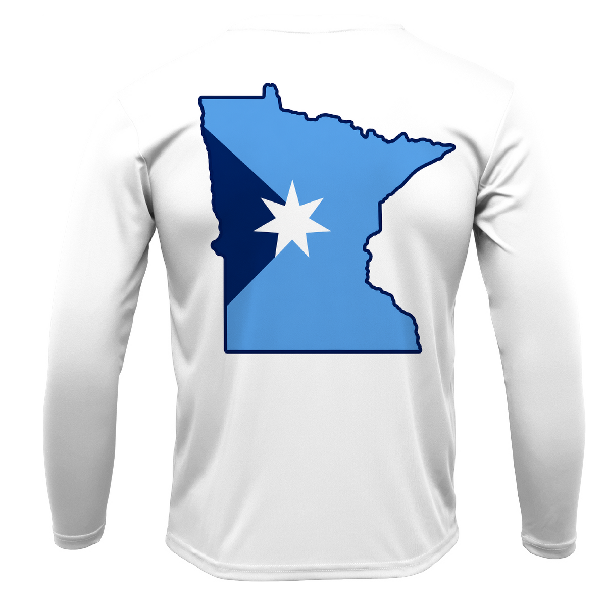 Bear Lake, MN Freshwater Born State Flag Men's Long Sleeve UPF 50+ Dry-Fit Shirt