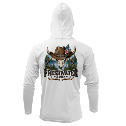 Freshwater Born- Hooked on America Boy's Long Sleeve UPF 50+ Dry-Fit Hoodie