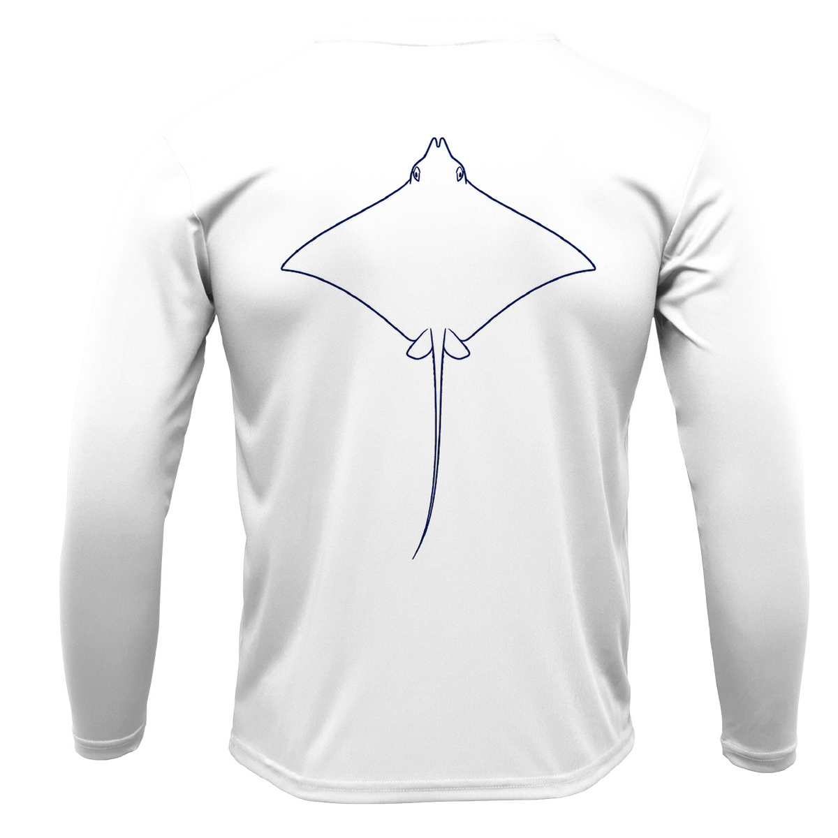 Eagle Ray Outline Men's Long Sleeve UPF 50+ Dry-Fit Shirt