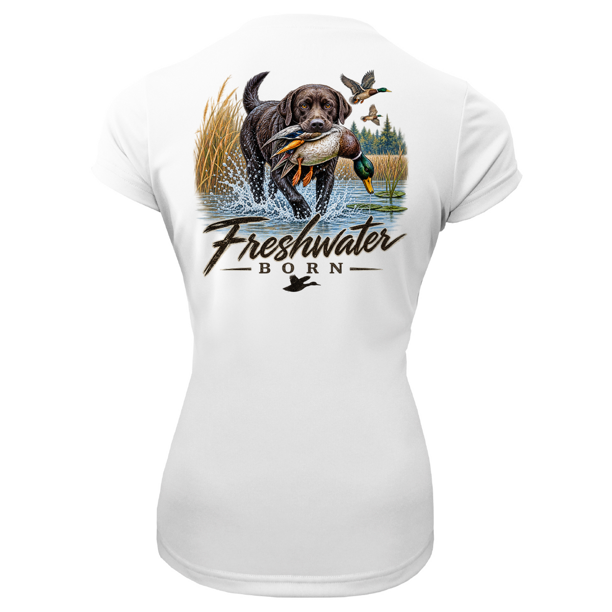 Freshwater Born Marsh Born Women's Short Sleeve UPF 50+ Dry-Fit Shirt