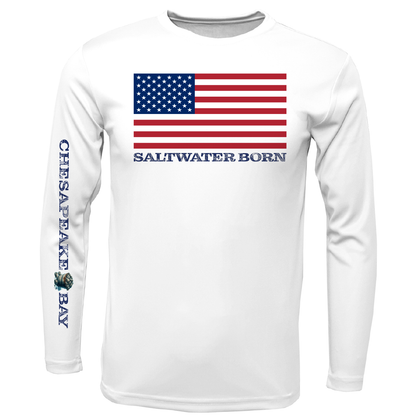 Chesapeake Bay USA Born Men's Long Sleeve UPF 50+ Dry-Fit Shirt