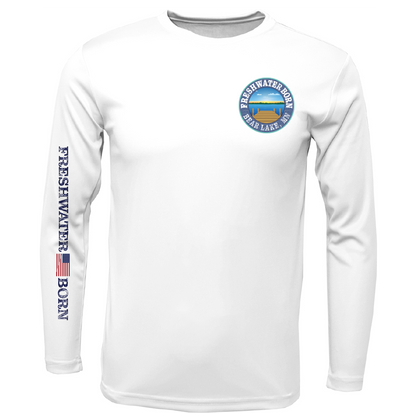 Bear Lake, MN Freshwater Born State Flag Men's Long Sleeve UPF 50+ Dry-Fit Shirt