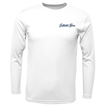 Long Island, NY Saltwater Born Sportfish Men's Long Sleeve UPF 50+ Dry-Fit Shirt