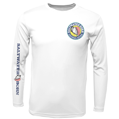 Crystal River, FL Scallop Men's Long Sleeve UPF 50+ Dry-Fit Shirt