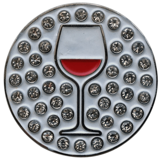 Red Wine Crystal Ball Marker & Hat Clip by ReadyGOLF