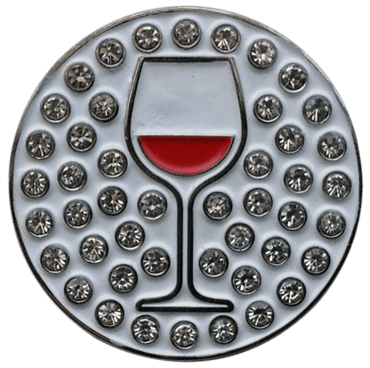 Red Wine Crystal Ball Marker & Hat Clip by ReadyGOLF
