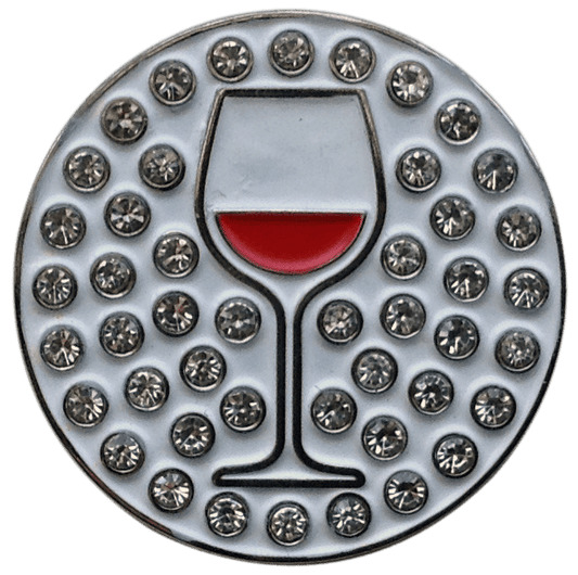 Red Wine Crystal Ball Marker & Hat Clip by ReadyGOLF